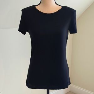 Black T-shirt w/shoulder pads, Size 2